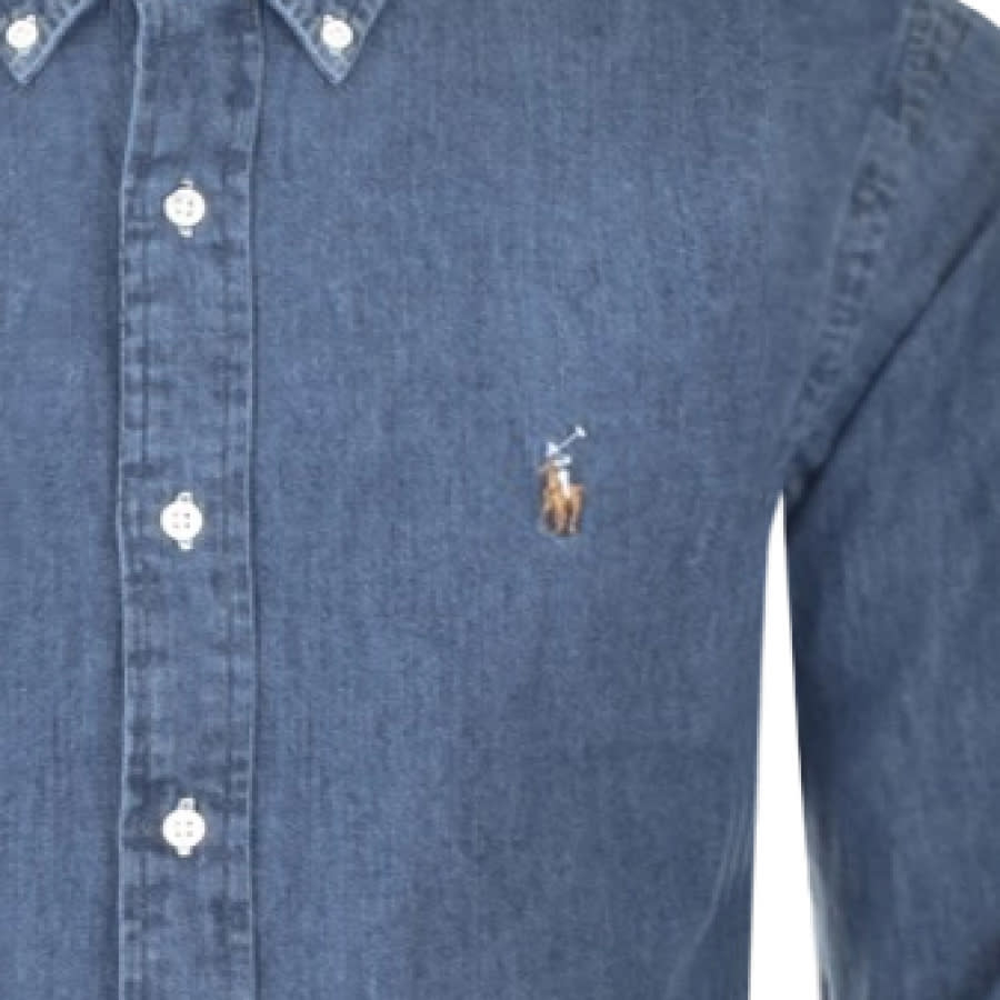 Alternative Image for ProductRalph Lauren Slim Fit Denim Shirt Blue3